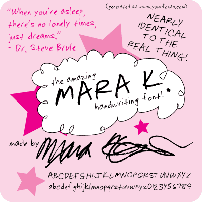 The Amazing Mara K. Handwriting Font